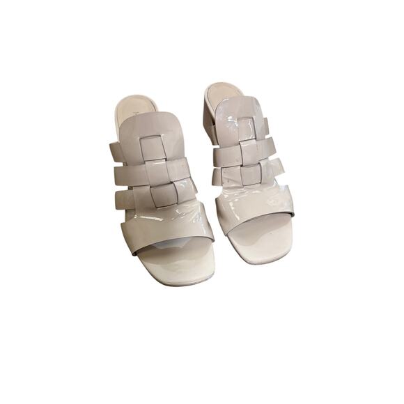 M. Gemi Shoes - M. Gemi Mare Mule Tan Patent Woven Sandals Sz 39.5
